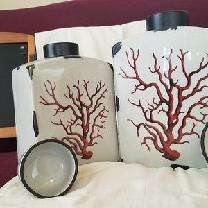 Red Coral Rectangular Jar Set South Africa